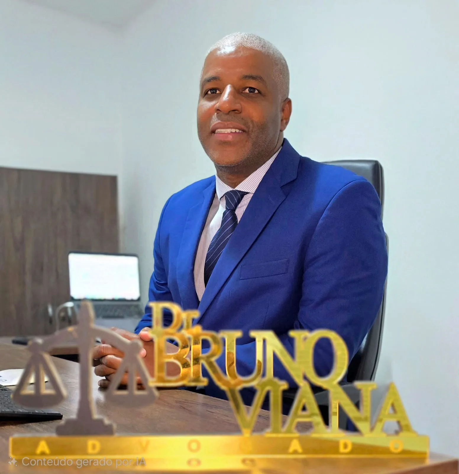 Dr. Bruno Vianna em seu escritório de advocacia